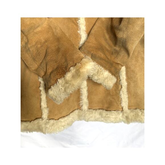 Vintage Wilsons Maxima Tan Suede Leather Coat Jacket, Faux Shearling Fur, Small - Picture 6 of 8